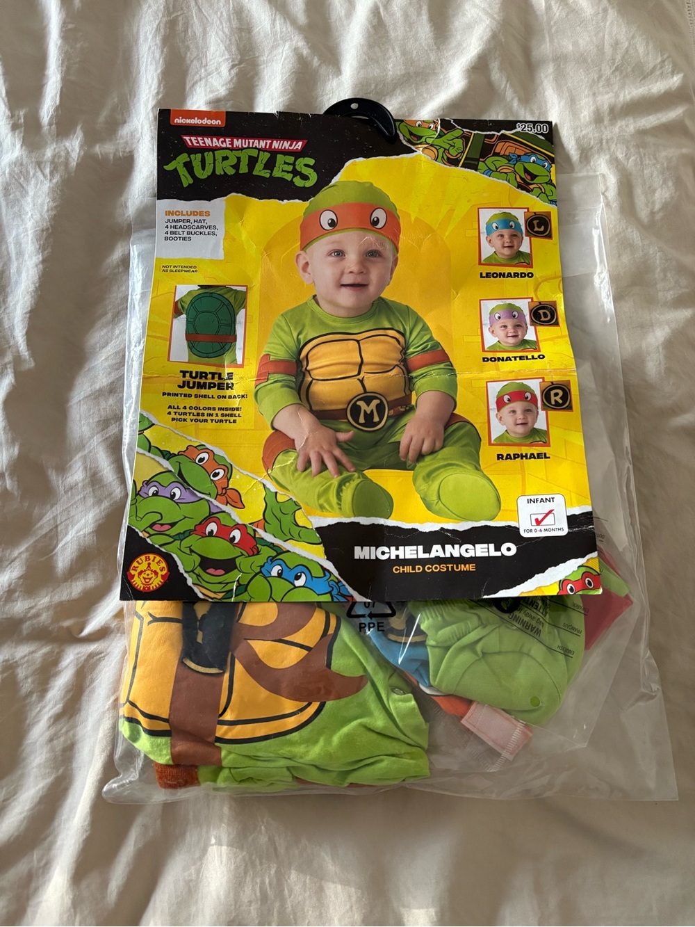 Size 0-6M Teenage Mutant Ninja Turtles Infant Costume